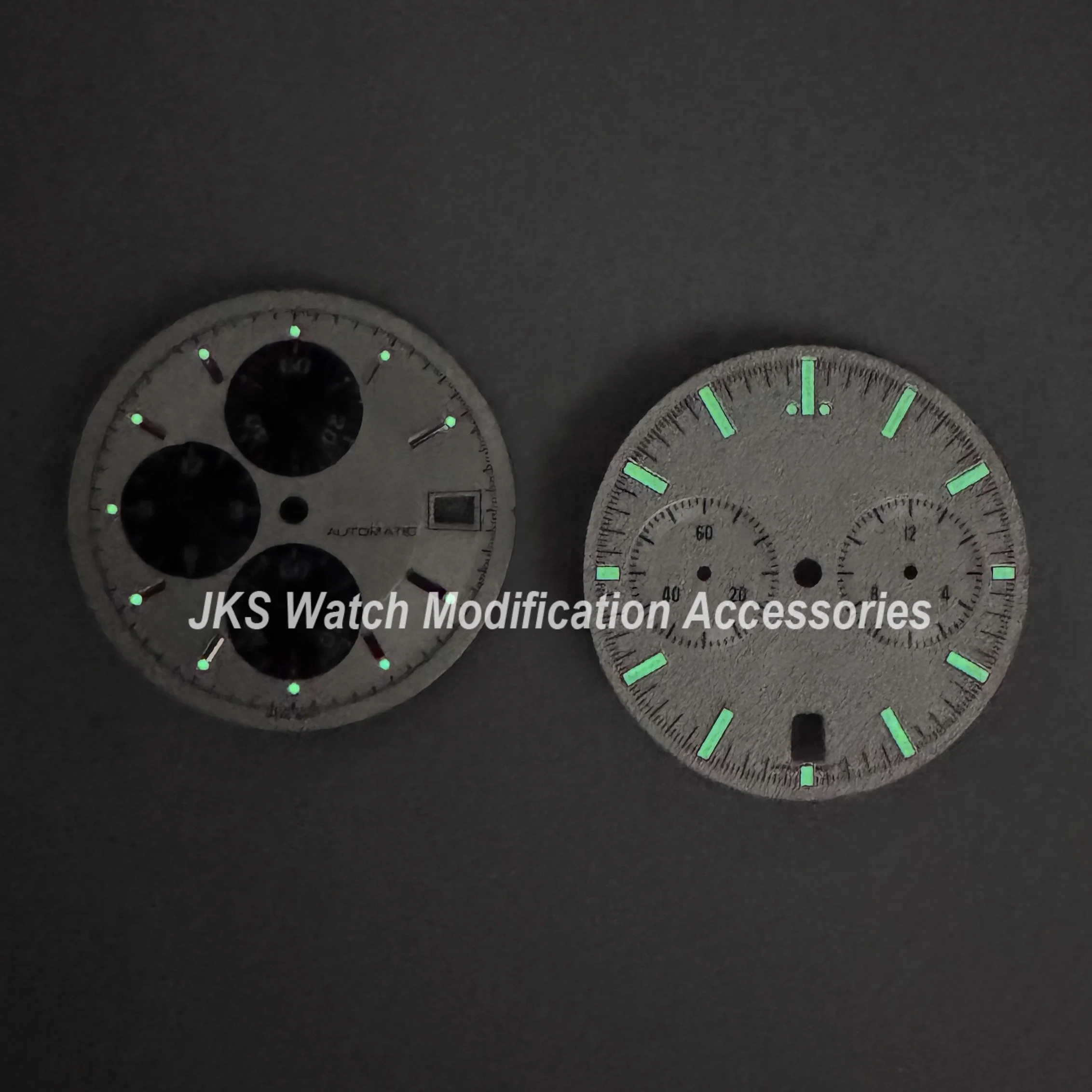 32.5mm S Logo Matte Dial Fit VK67 Movement Green Luminous Speed High-Quality  Watch Modification Accessories