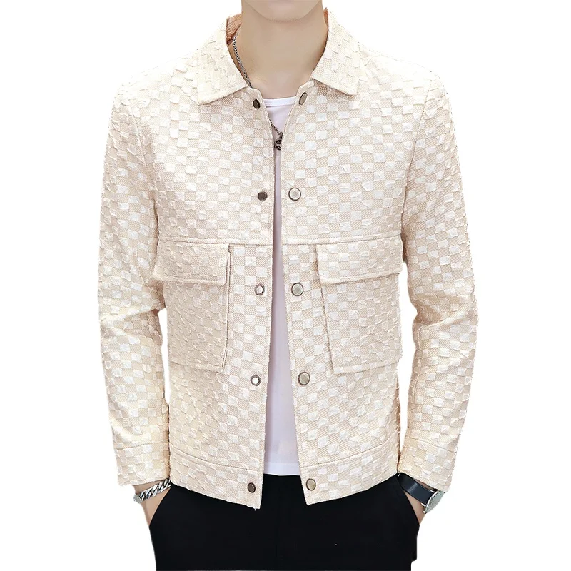 

High Quality Jacket Jacket Men 2024 New Fashion Handsome Teenage Coat Korean Version of Long Sleeve Shirt Tooling Trend Suit