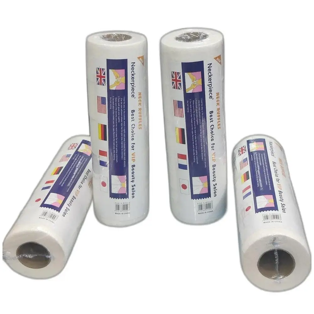 20 Rollo *100tiras(total 2000TIRAS) TIRPapel del Cuello Blanco para Peluquería,Barberia,  Profesional para Protección del Cuello - Tiras Desechables Adhesivas de Alta Calidad para Peinado, Cortes y