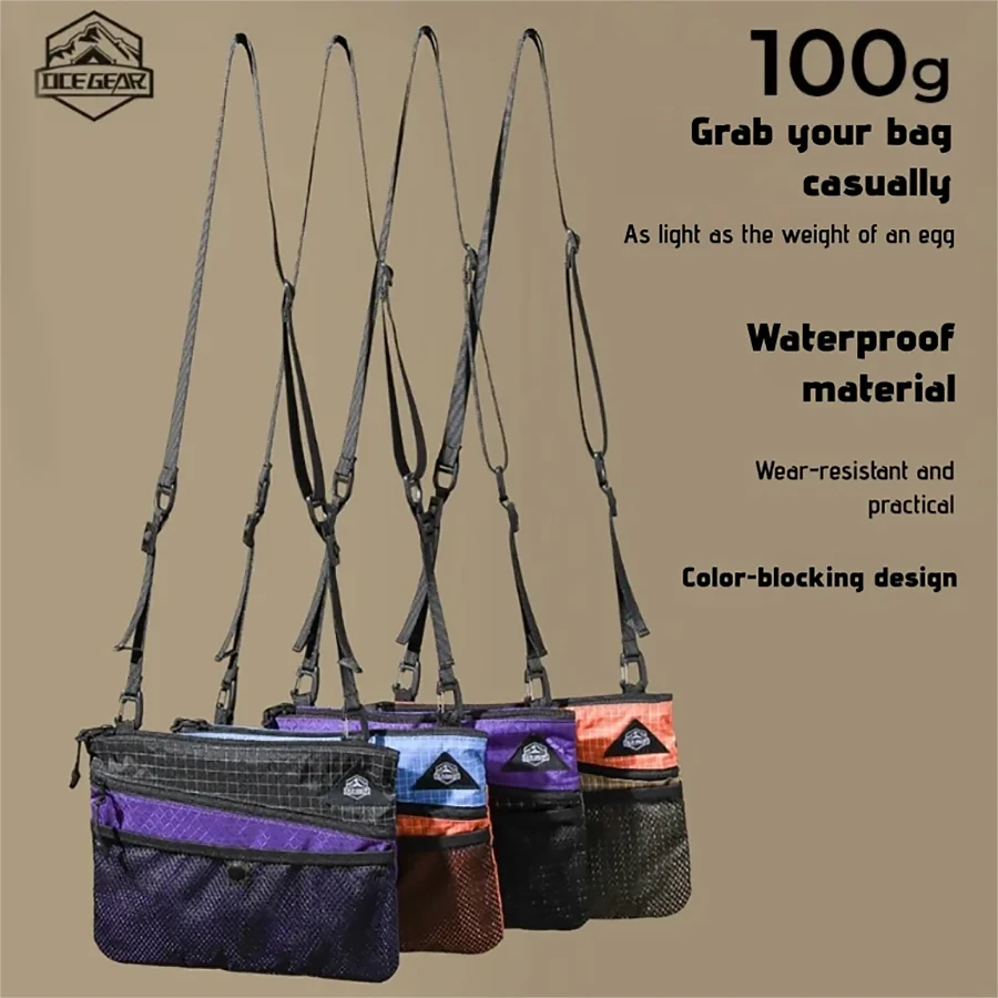

Ultralight Shoulder Bag Waterproof Ripstop Crossbody Bag Large Capacity Travel Chest Bag Outdoor Sling Pouch for Men Women