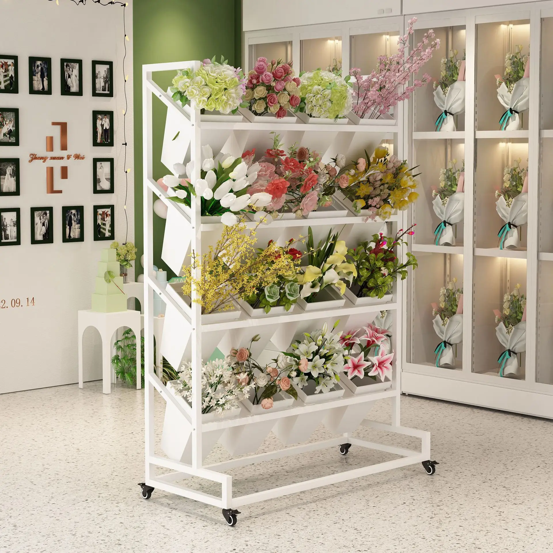 wrought iron stand stand wake up freezer shelf bucket display stand flower storage easy