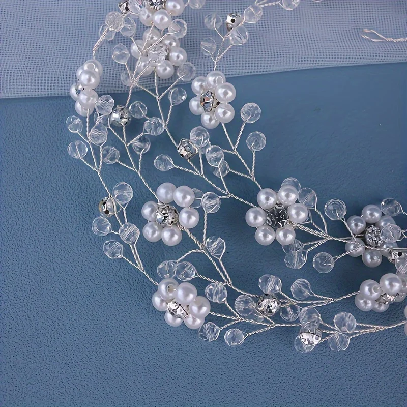 여성을위한 크리스탈 진주 머리띠 헤어 밴드 신부 라인 석 신부 머리띠 티아라 신부 웨딩 헤어 액세서리 쥬얼리 선물