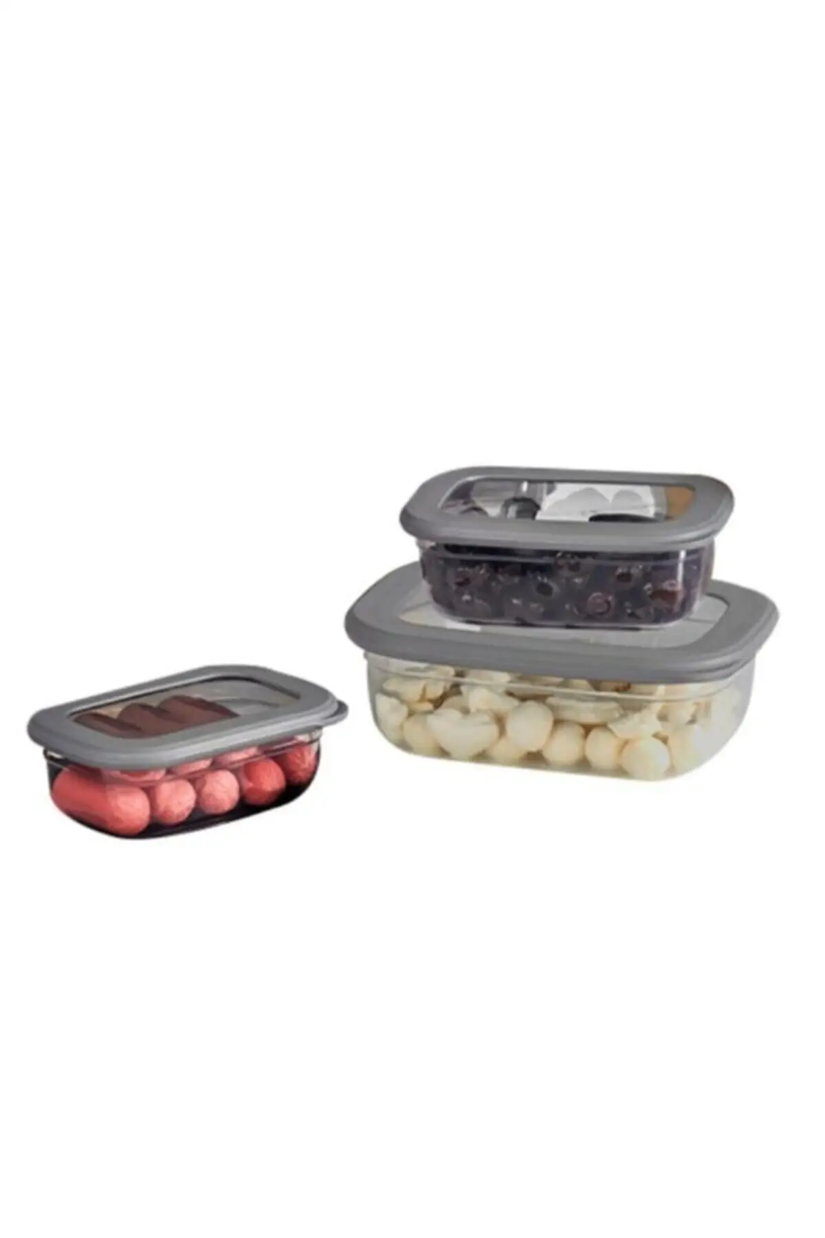 DOLBOVI dream storage container 3 pcs shallow smoked Set