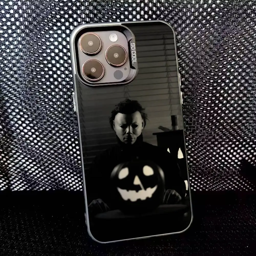 Чехол для телефона Horror H-Halloween Michael Myers для iPhone 16,15,14,13,12,11,8,7,Pro,Max,Plus,Mini,XS,SE Anti Fall Black Matte Hard
