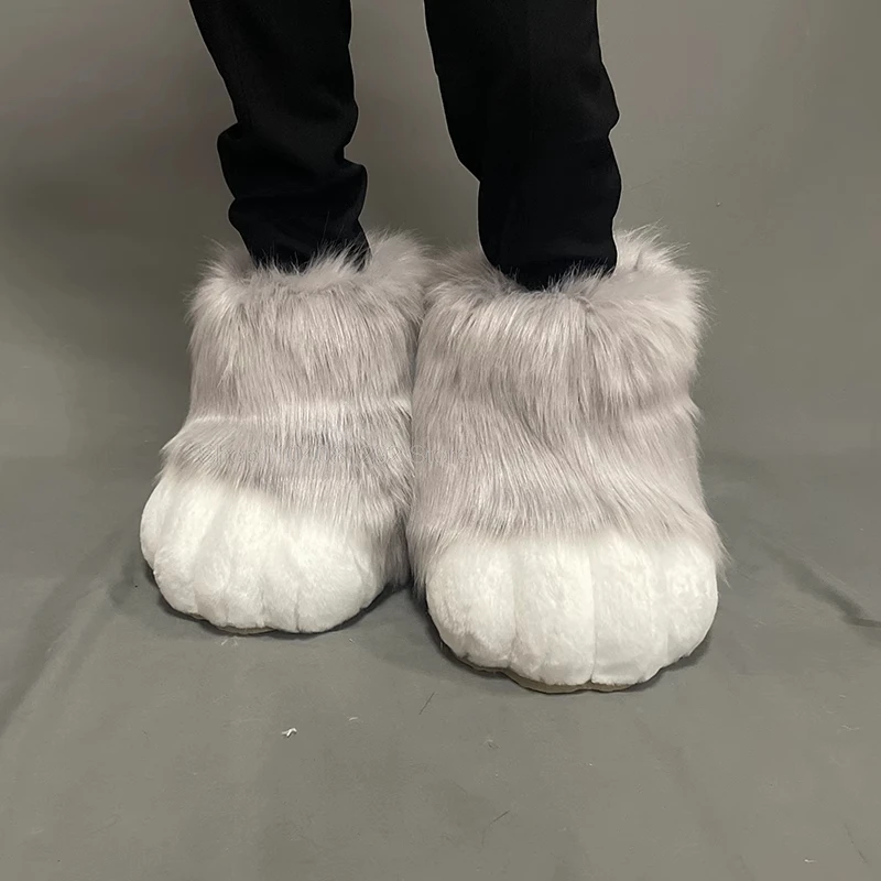 Fursuit Cosplay Paw Shoes Accessories Furry Cosplay Rubbit Cat Boots Cute Fluffy Animal Manga Party Cos Wearable Unisex Costume