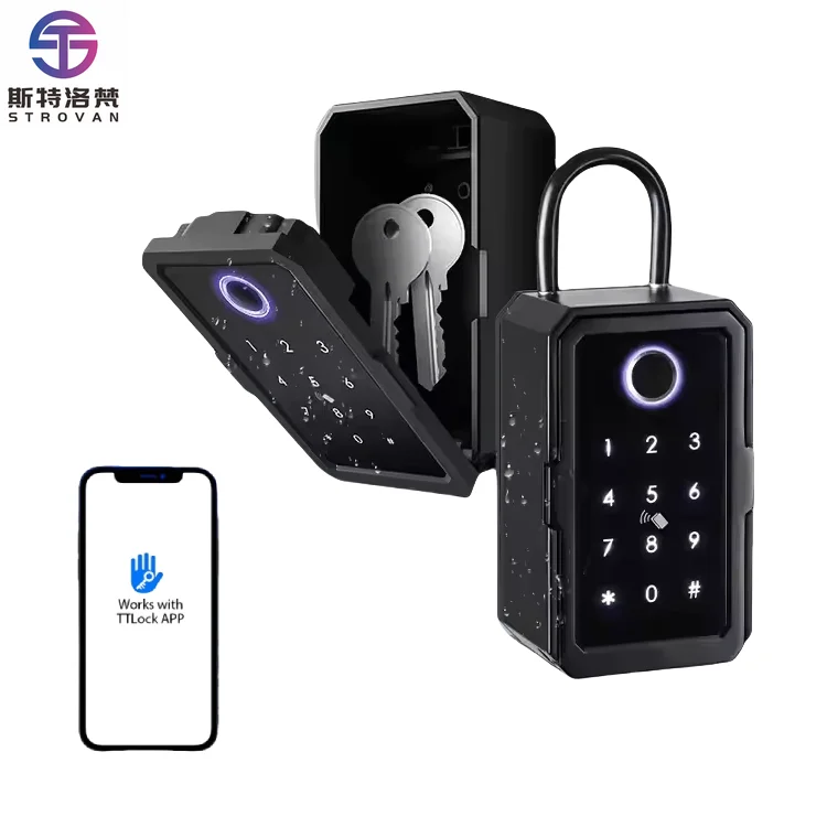 

ZXHK IP65 TTLOCK Waterproof Outdoor Wall Mounted Smart Key Box Fingerprint Code Key Storage Lock