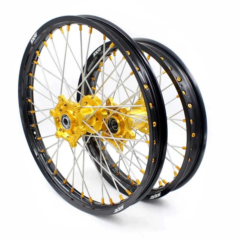 

【2025】 Motorcycle 21/18 Enduro Wheels Rims Set For SUZUKI DRZ400 DRZ400E DRZ400S DRZ 400SM 2024 Gold Hub