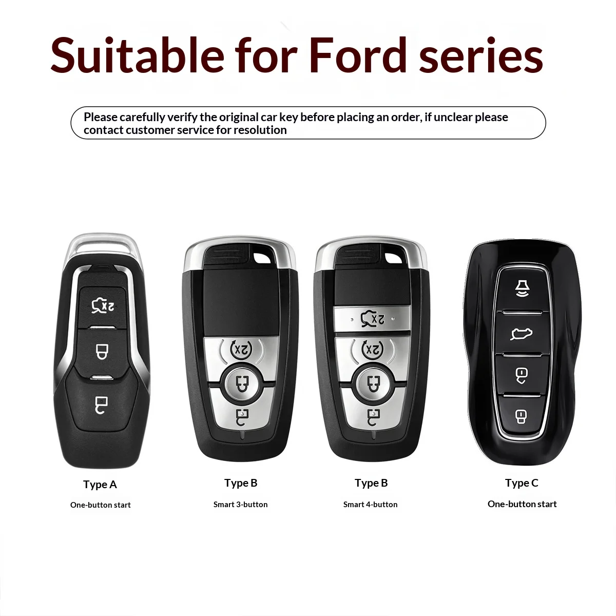 For Ford 2026 Edge Mondeo Bronco Explorer Escape Kuga Genuine Leather Key Fob Cover Full Wrap Protective Shell With Keychain