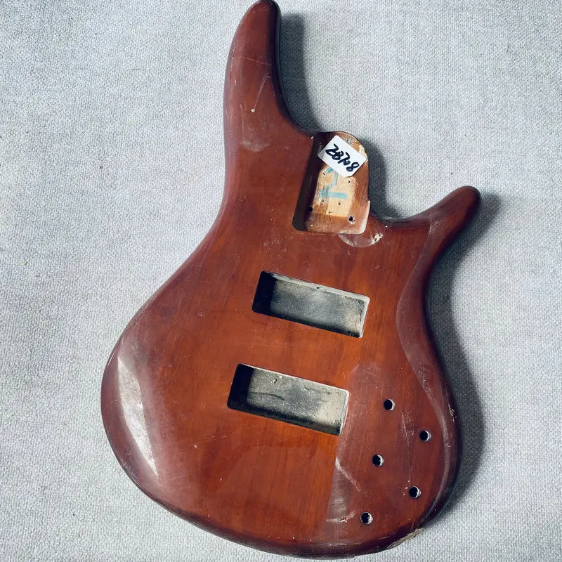 EB708 Active Pickups Electric Bass Natural Solid Mahogany DIY Jazz Bass Body Unfinished Replace Guitar Parts