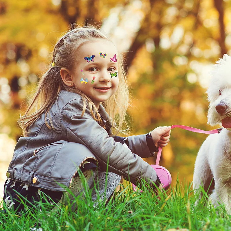 Confezione da 10 adesivi per tatuaggi finti tatuaggi temporanei per cartoni animati tatuaggi per braccia per bambini adesivi per tatuaggi per feste