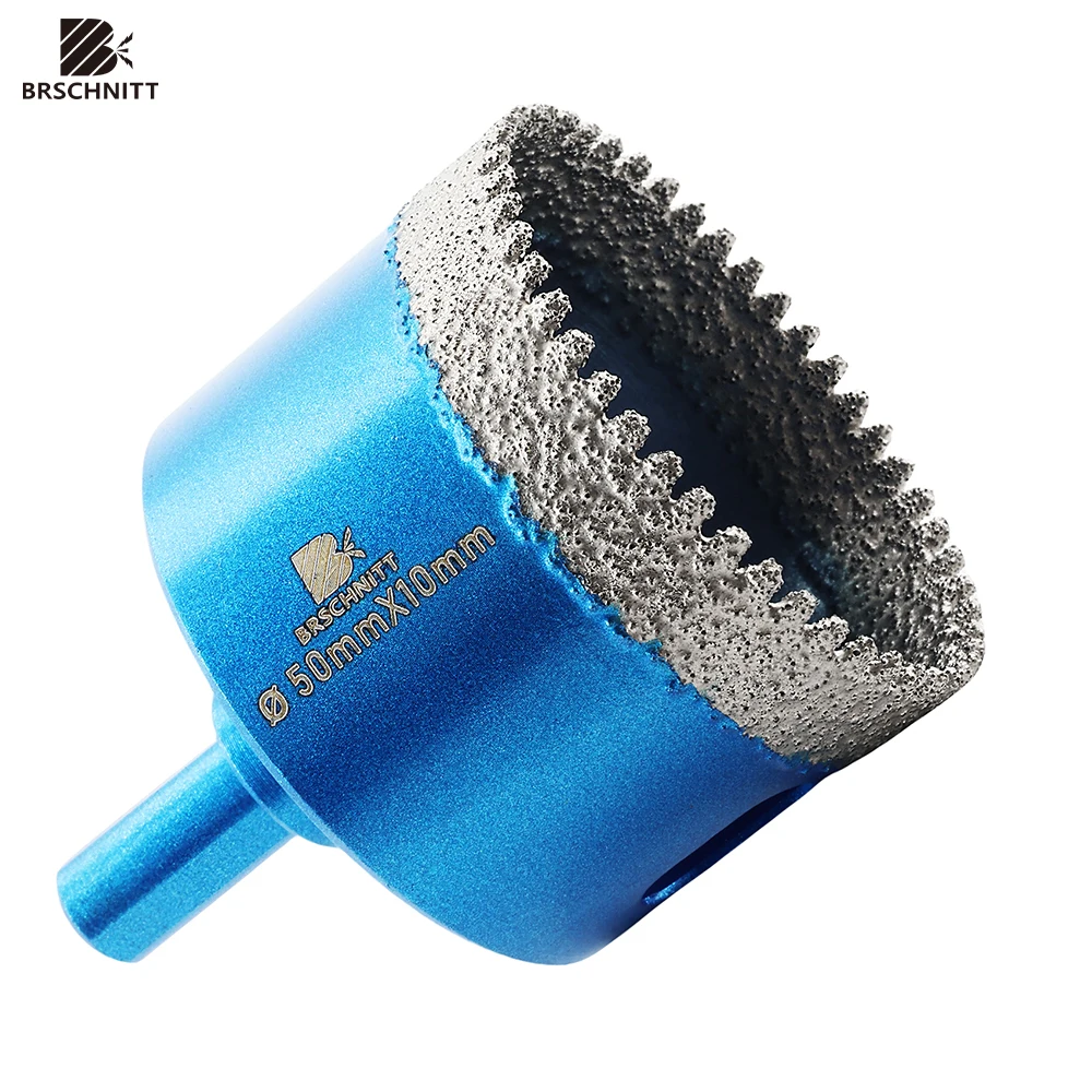 BRSCHNITT 2pcs Set Diamond Drilling Core Bits Tile Crown for Ceramic Marble Granite Triangle Shank Diamond Tile Hole Saw