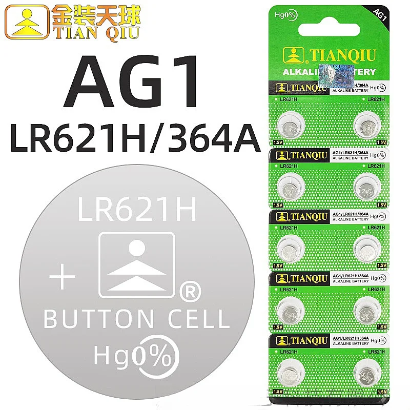 

TIANQIU 2-50PCS AG1 Watch Battery 1.55V 364 SR621SW LR621 621 LR60 CX60 Alkaline Button Coin Cell Batteries Drop Shipping