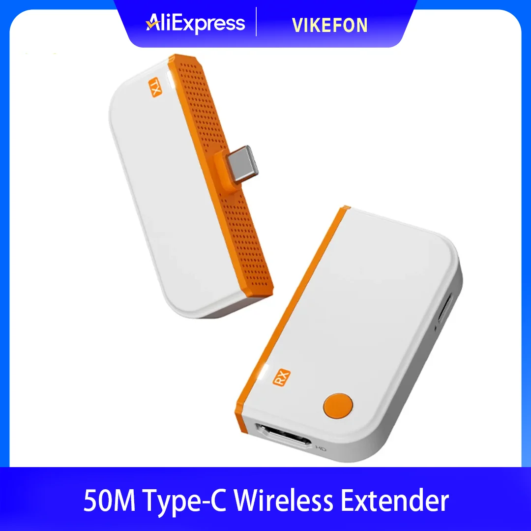 50M 1080P HDMI-Compatible Wireless Extender 5.8G HD Transmission Projector Video Extension for PC Laptop TV Projector Monitor