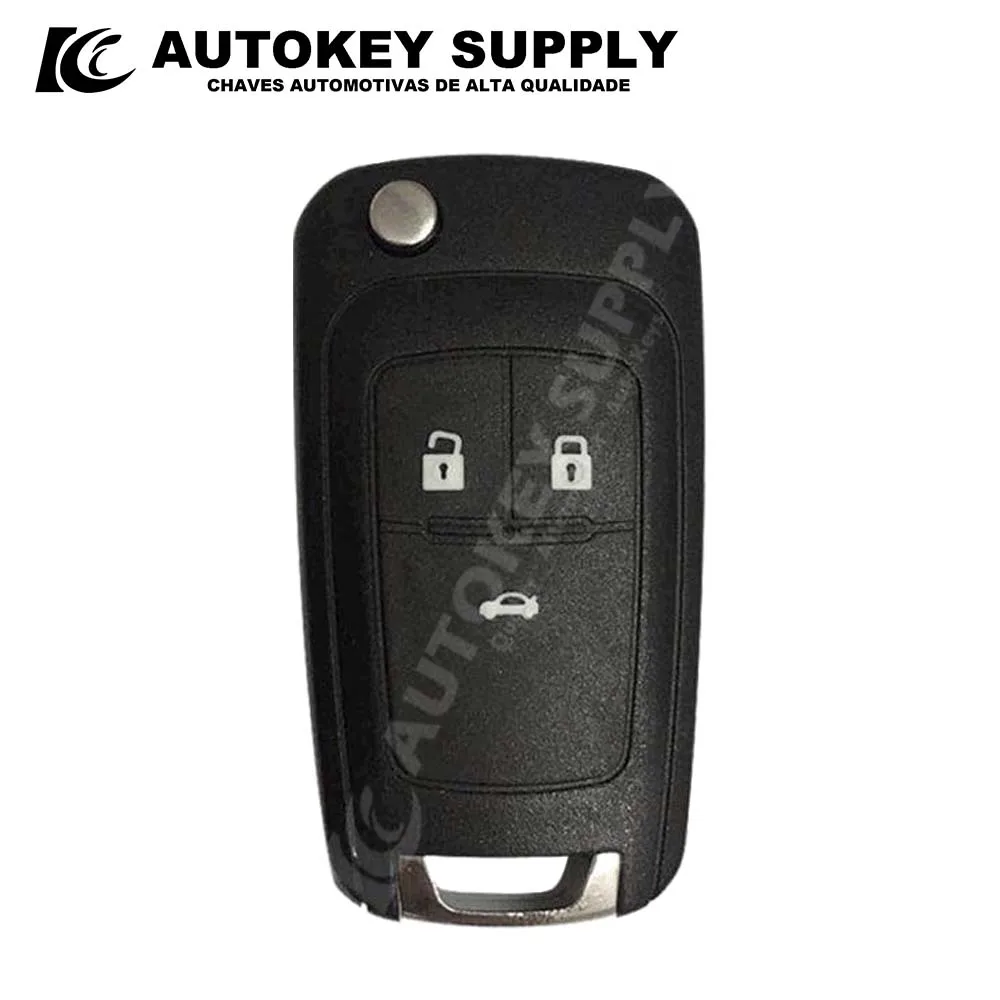 Autokeysupply 2/3 Button Remote Flip Key Shell Blade HU100 with logo For Opel