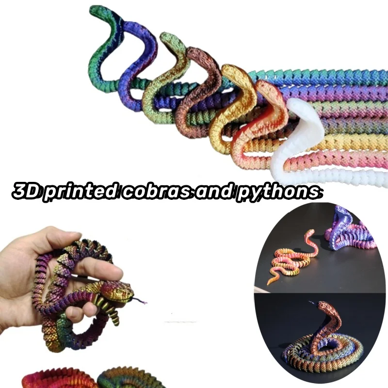 

60cm 3D printed integrated rattlesnake body joints, movable home decoration, creative toys worth collecting