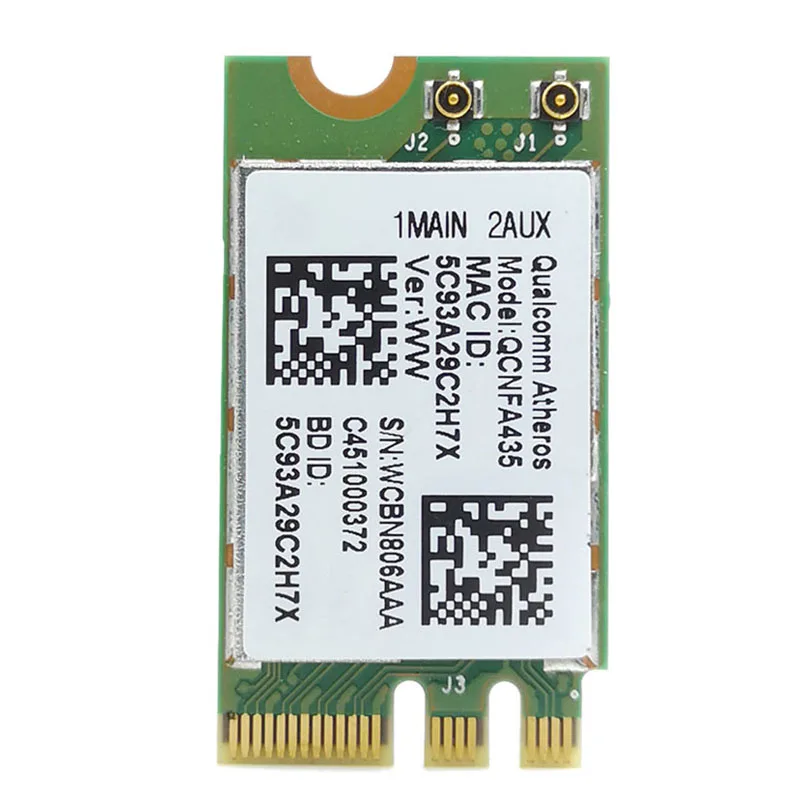 

Network cardWireless Adapter Card for Qualcomm Atheros QCA9377 QCNFA435 802.11AC 2.4G/5G NGFF WIFI CARD Bluetooth 4.1