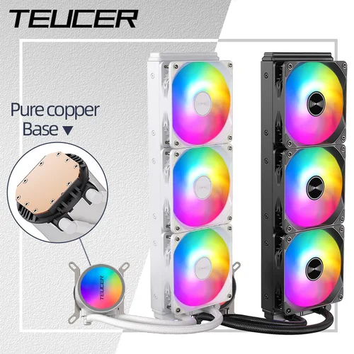 Teucer-enfriador de agua para CPU, 120/240/360mm, disipador de calor de refrigeración líquida eficiente, radiador colorido para LGA 20XX 1700 1200 115X AM4 AM5