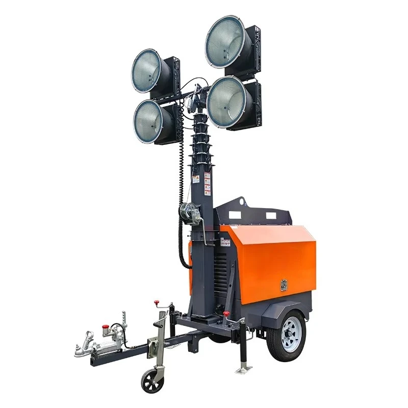

Portable White IP65 Mobile Trailer Telescopic Mast LED Generator Lighting Tower for Engineering High Light Tower