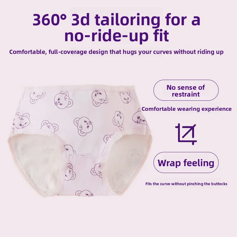 4 Pack Girls Cotton Triangle Panties Skin Friendly Soft No Pinch Kids Underwear Toddler Shorts