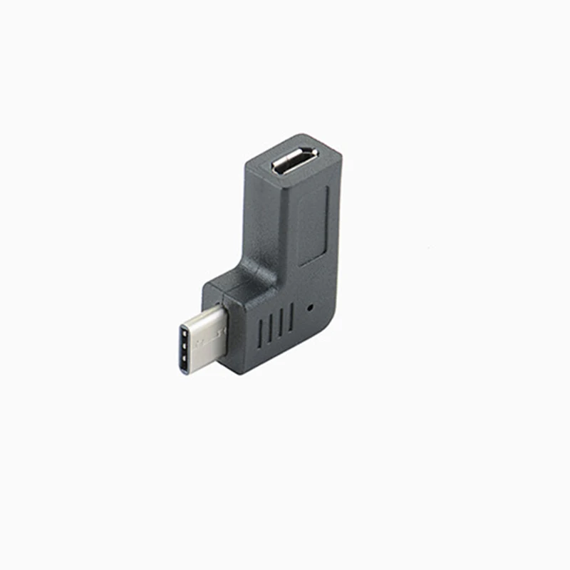 Lingable Type C Male to Micro USB 2.0 Female Adapter right angled 90 degree for mobile phone data and charging Converter