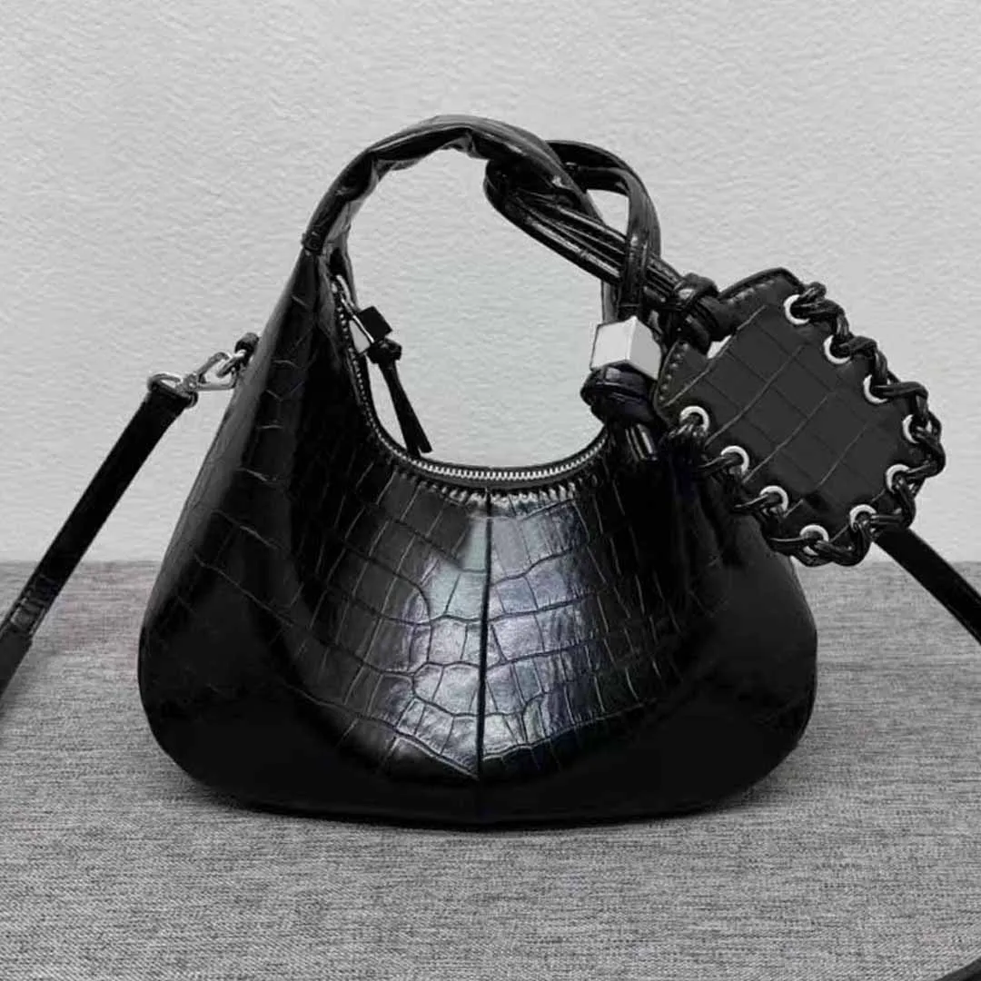 

Y2K Gothic Crocodile Saddle Shoulder Bag Crossbody Purse Vintage Punk Rock Designer