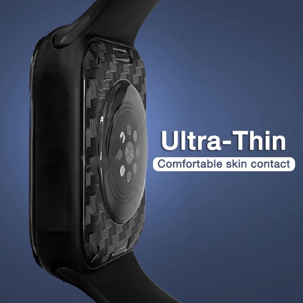 Pellicola posteriore adesiva in fibra di carbonio per Apple Watch 8 41mm 45mm per Iwatch Ultra 49mm protezione schermo con pellicola smerigliata completamente coperta