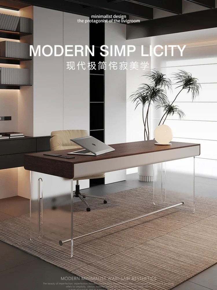 

* Рабочий стол для учебы, домашний свет, роскошная современная простота, акриловый плавающий компьютерный стол с высоким смыслом