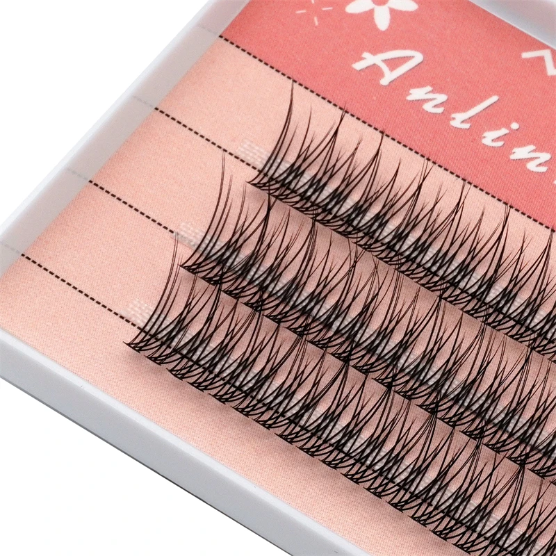 Anlinnet The Latest Korean Pop Fishtail Type Fashion Fish Tail  Eyelash Two Long Middle Short Plant Grafting False Eyelashes Who