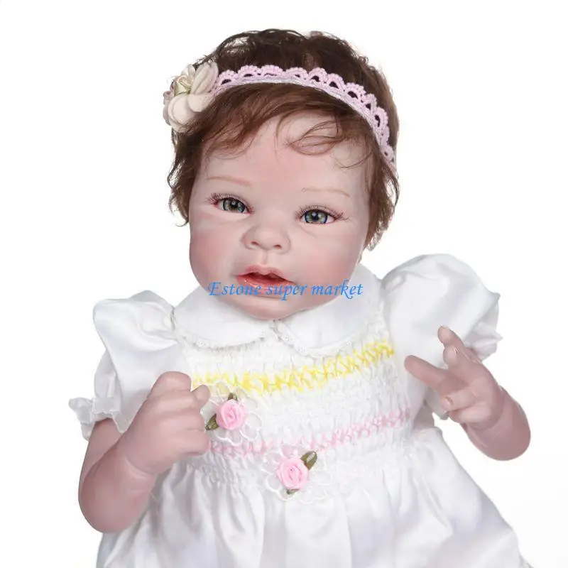

090B 55cm Realistic for Doll Toddler Babies Curly Hair Princess Girl for Play Toy Birthday Christmas Gift