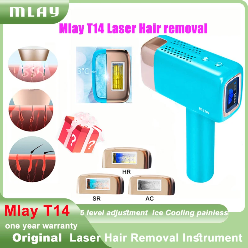 Mlay T14 Laser Epilator Hair Remover Machine Permanent Epilator Body Electric Depilator IPL  500000 Flashes Ice Cooling