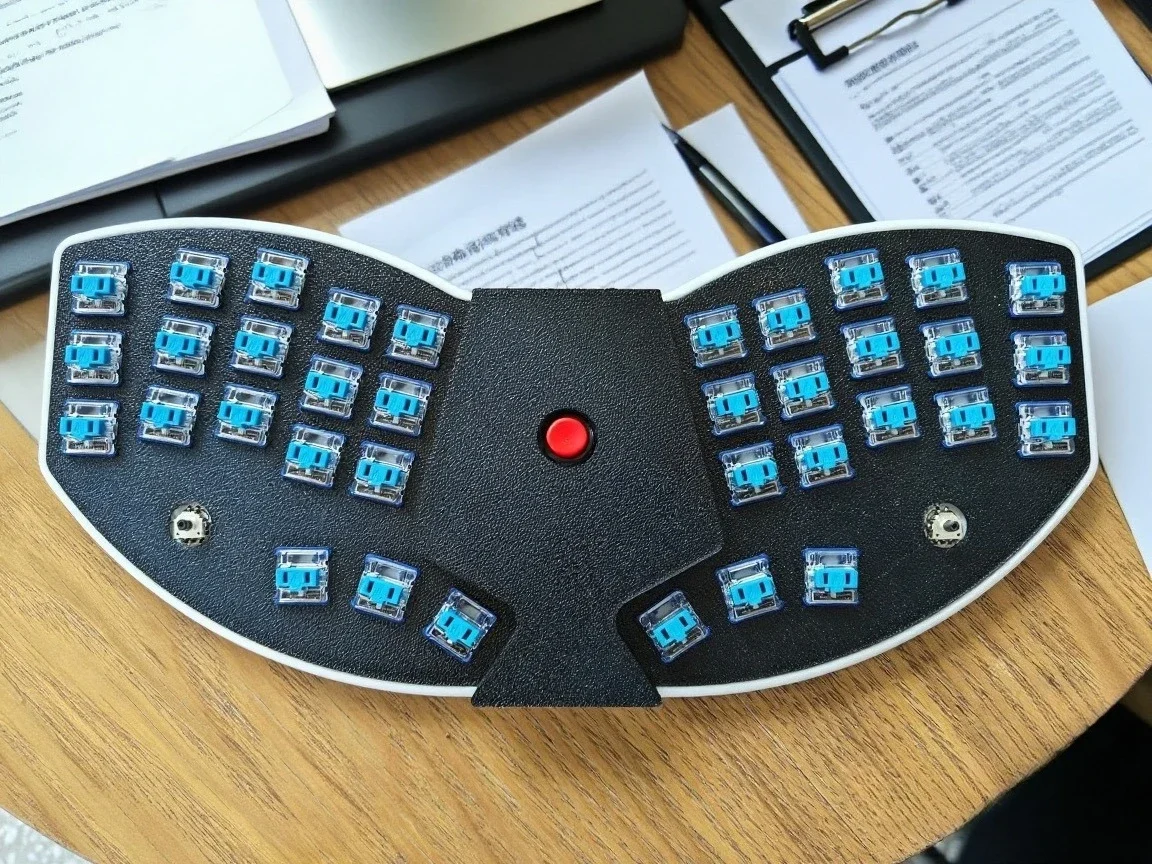 Wireless Small Red Dot 36Key Ergonomic Mechanical Keyboard Custom Dual-mode Hot Plug Double Knobs with Buttons Function Keyboard