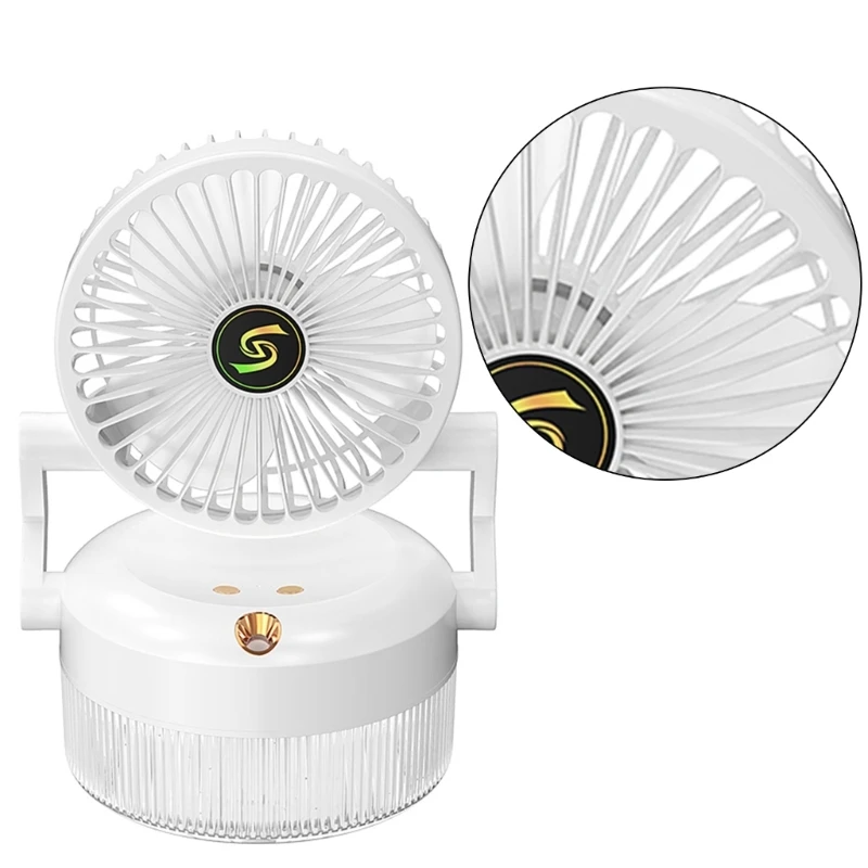 미스트 팬 접이식 팬 3단 속도 조절 데스크 팬 야간 드롭 배송이 포함된 물 미스트 스프레이 팬이 있는 충전식 팬