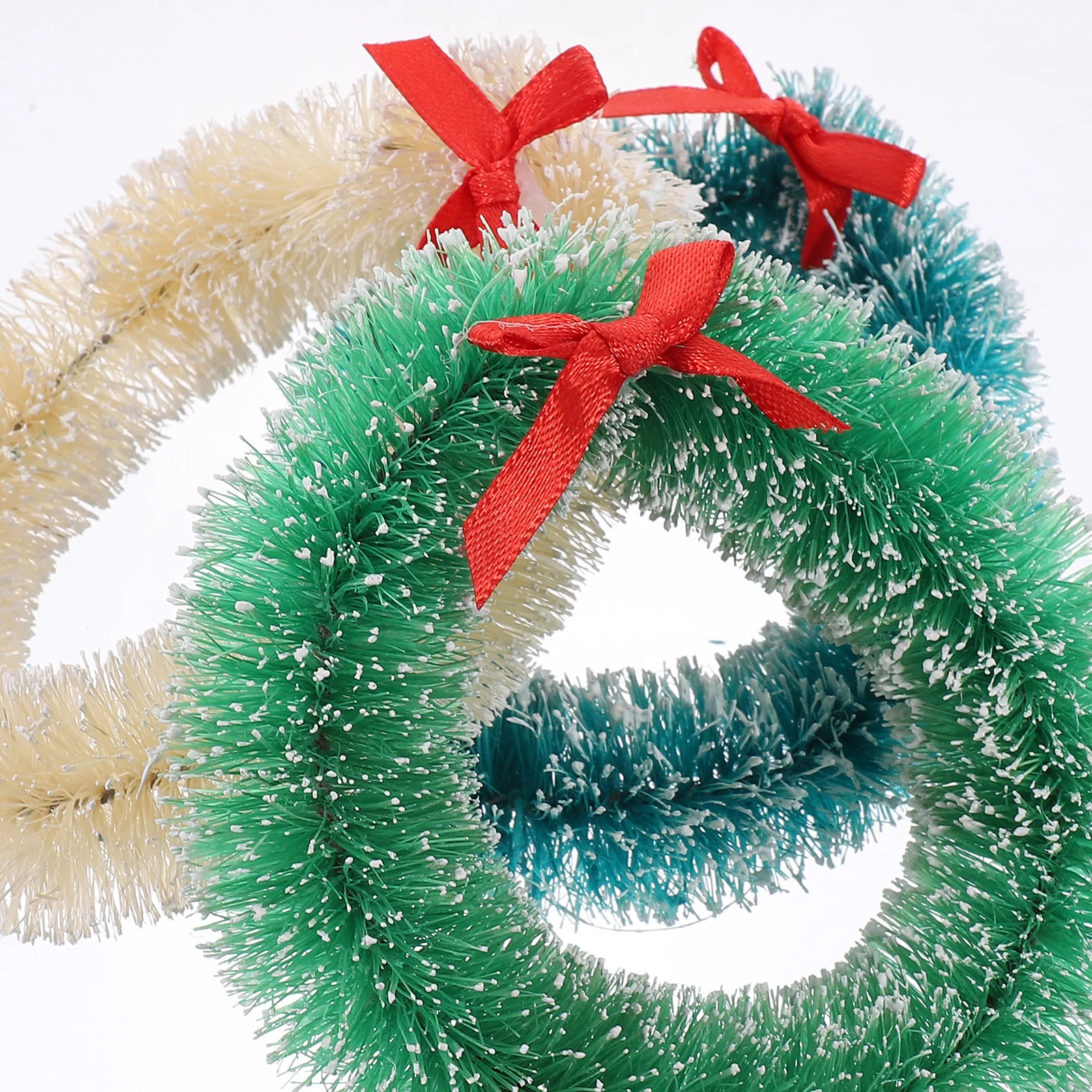 

9Pcs Small Christmas Wreaths Sisal Handmade Xmas Tree Hanging Garland Mini Wreaths Mini Christmas Wreath House Wreath