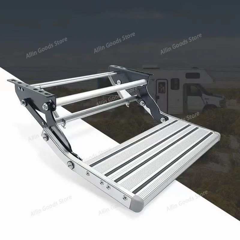 Aluminum Alloy Manual Telescopic Folding Step Ladder Anti Slip Entry Pedal Accessory For RV Motorhomes Caravans