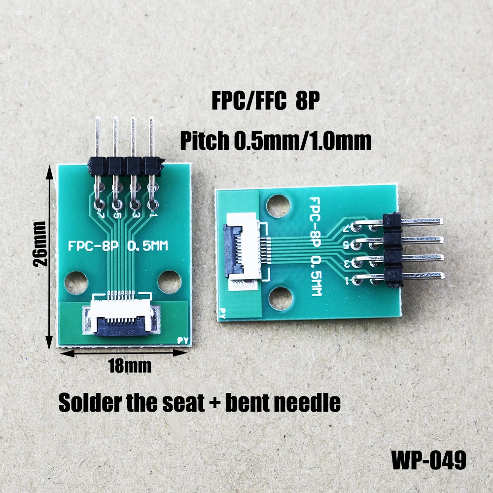 1PCS DIY FPC/FFC Adapter Board 1.0mm Connector Straight Needle And Curved Pin 4P 14P 18P 26P 30P 34P 40P WP-049