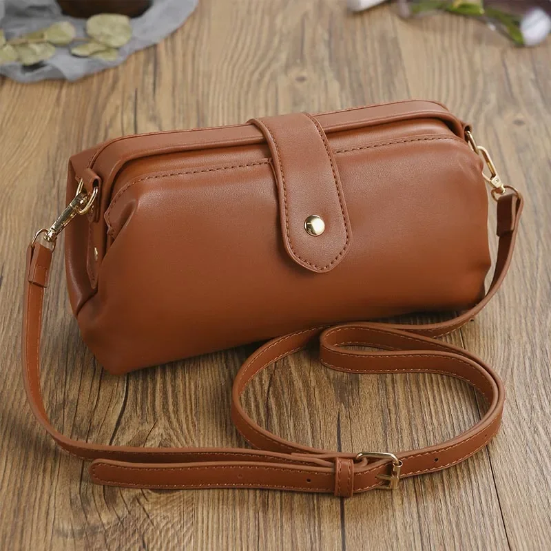 Women’s Genuine Leather Shoulder Bag Trendy Brand Small Buckle Messenger Bag Fashion Ladies Crossbody Bags Female Bolsas