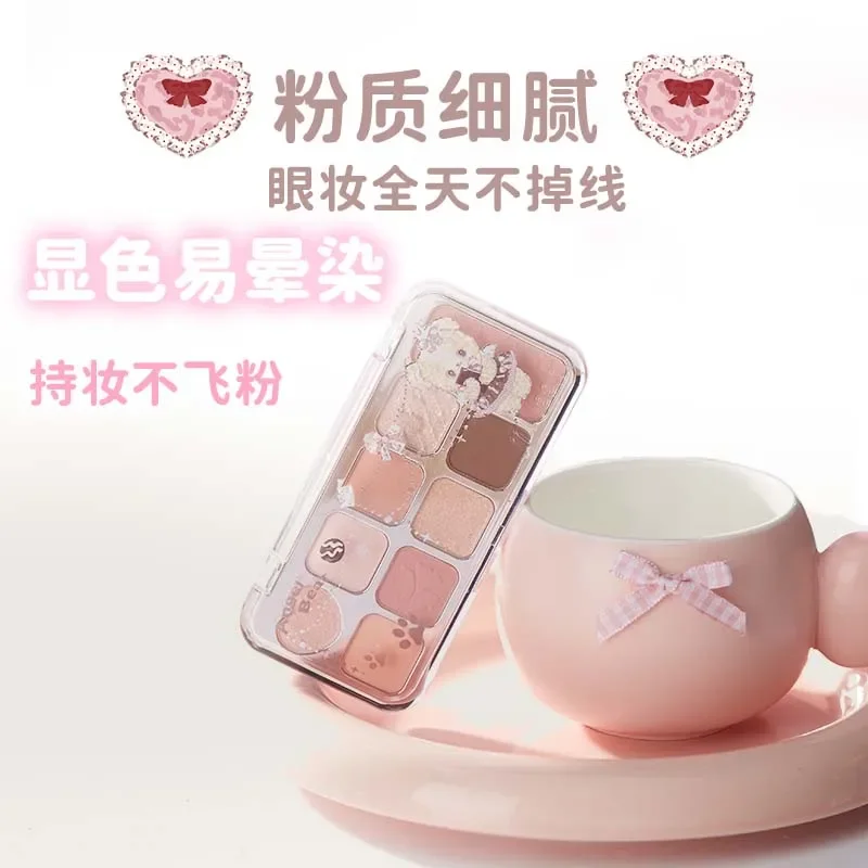 JILLLEEN 9 cores sombra de olho comprehensiveb disco veludo fosco pérola brilhante cor rosa sombra maquiagem de longa duração