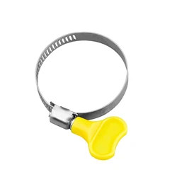 10Pcs Key Type 304 Stainless Steel Worm Gear Hose Clamp, Adjustable Size, Used For Automotive Pipelines Water Pipes