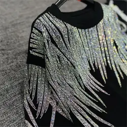 XL-4XL 150KG Plus Size Brand Rhinestone Sweatshirt for Women Men Autumn Long Sleeve Women's Sweatshirt Oversize Y2K Streetwear