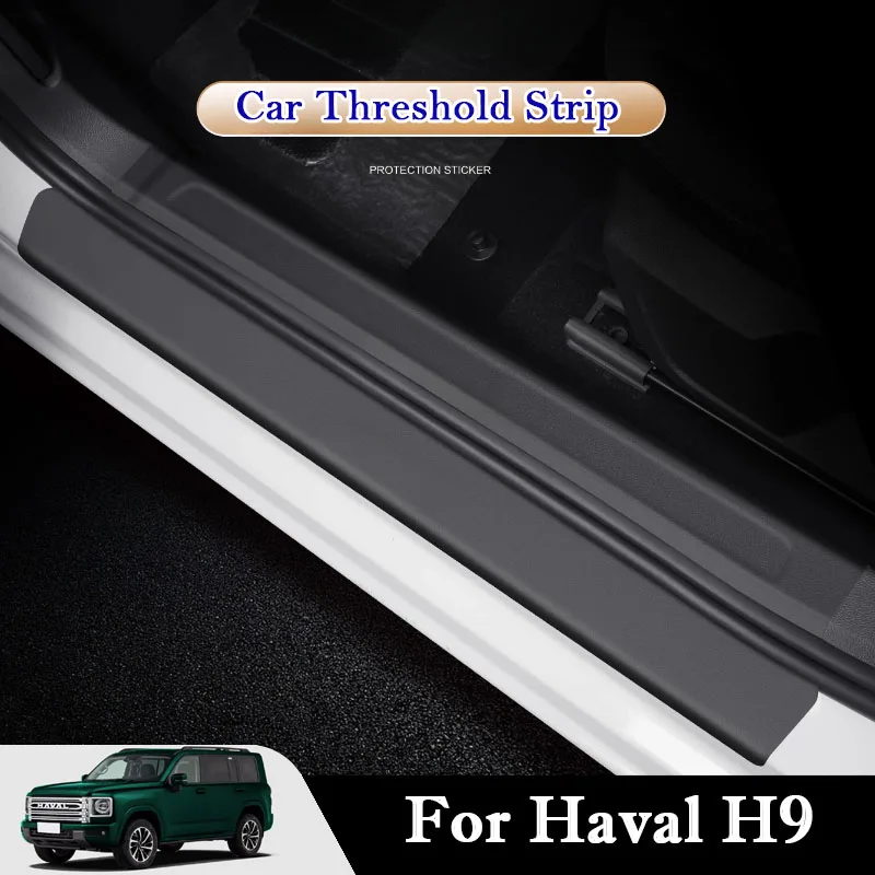 

Для Haval H9 2017-2025 накладки на пороги автомобиля, черные защитные накладки на дверные панели, защитная накладка, защита от царапин, аксессуары для внутреннего декора