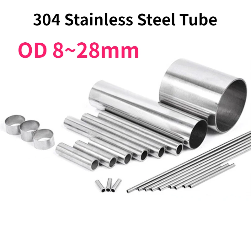 

1 шт., длина 100/200/300/500 мм, трубка из нержавеющей стали 304, наружный диаметр 8 ~ 28 мм, полая круглая труба, санитарная промышленная сварная декоративная труба