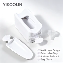 YIKOOLIN Detachable Multi-layer Nail Soaking Bowl Acetone Resistant Gel Remover Soaker Tray Manicure Salon DIY Nail Tools Gifts
