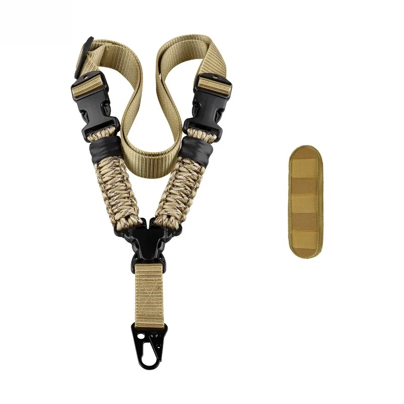 US Style Braided Paracord Single Point Sling Multi Functional Tactical Carry Strap for Outdoor Training Hiking Lanyard Gun-rope