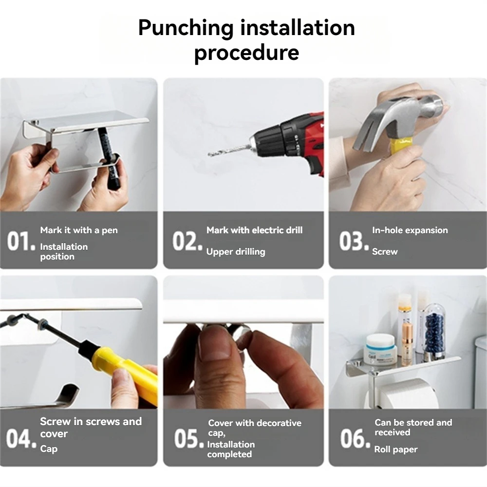 1 قطعة رف مناديل الحمام الحائط رف المناشف الورقية الحمام تخزين الرف المرحاض الحائط رف الهاتف الأنسجة صندوق ورف