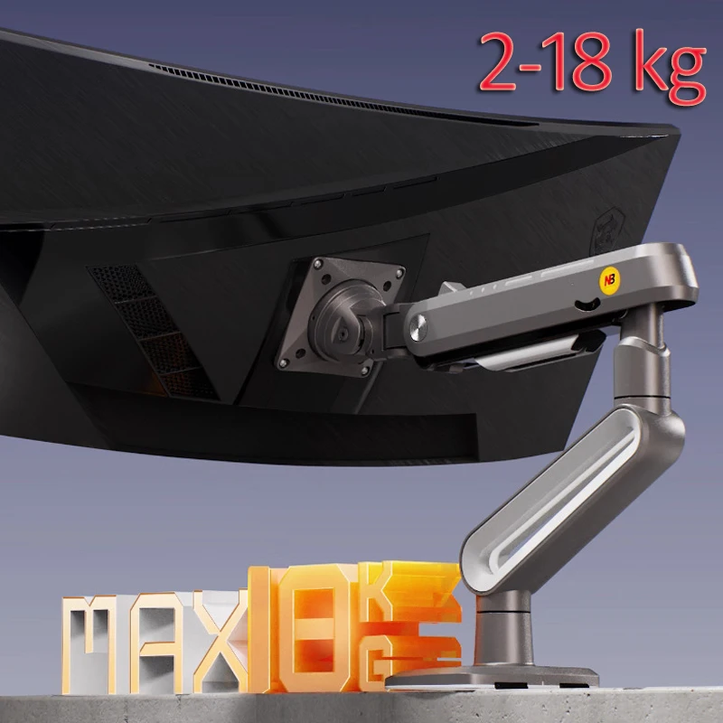 NB A5=S7 A6=S8  Gaming Monitor Arm 27-50 Inch Curved Arc Screen Desktop Monitor Holder 2-18kgs Ultra Wide Monitor Mount