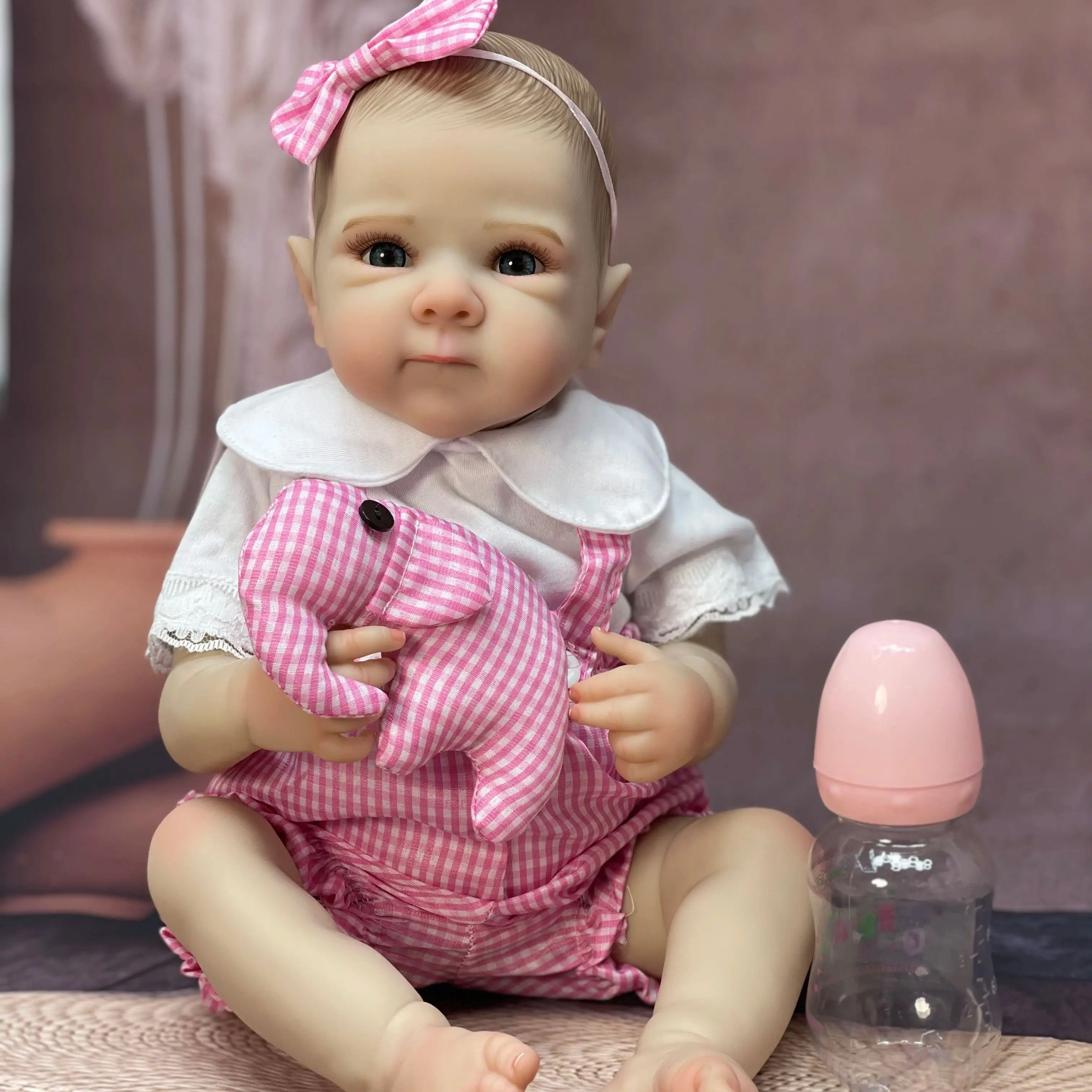 Open‑Eyes 18 Inch Vinyl Reborn Collectible Doll, Lifelike Simulation Art Figure for Display & Private Collection