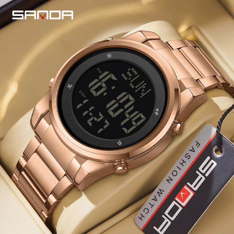 

SANDA 6160 Outdoor Sport Watch 5ATM Waterproof Digital Led Watches Date Week Alarm Clock Wristwatches For Men Women Reloj Hombre