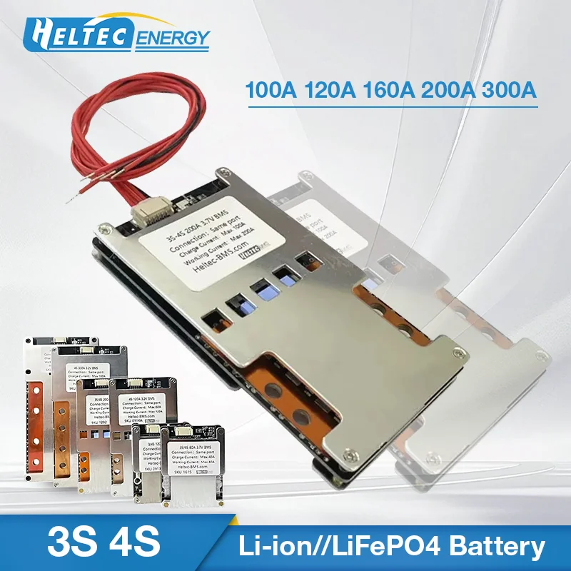 3S 4S 100A 300A Li-ion/LiFePO4 Lithium Battery Protection Board BMS 18650 with Balance for UPS Inverter Motorcycle 12.6V/16.8V