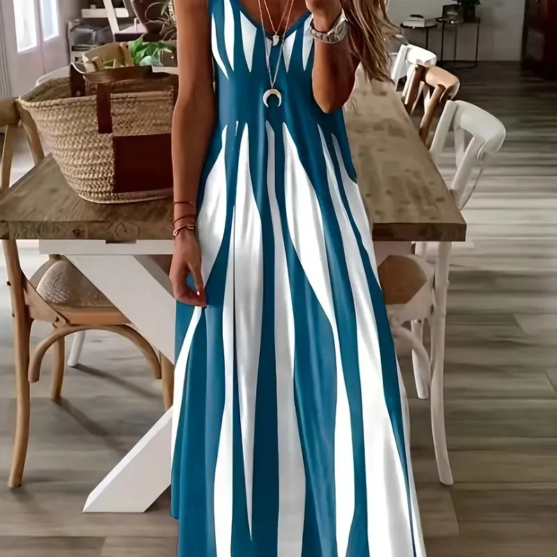 

Fall/Summer 2025 Women's Long Sleeve Midi Length Dress Crew Neck Fashionable Casual Flowing Long Skirt Resort Wear with Pockets