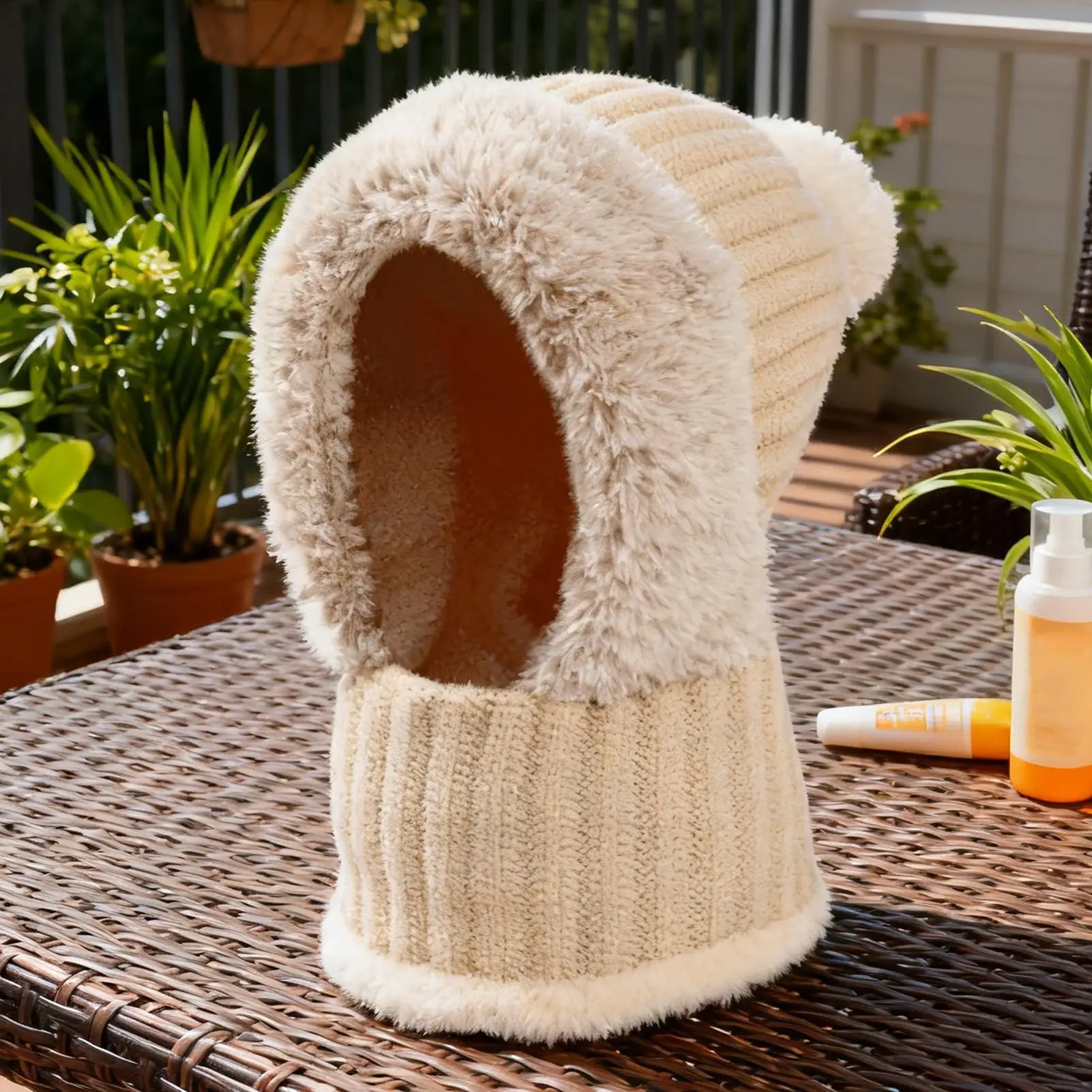 

Women's Beanie Fall Beanie With Neck Gaiter Fleece Lining Cute Hats For Women With Ear Flaps For Cold Weather Autumn Hiking